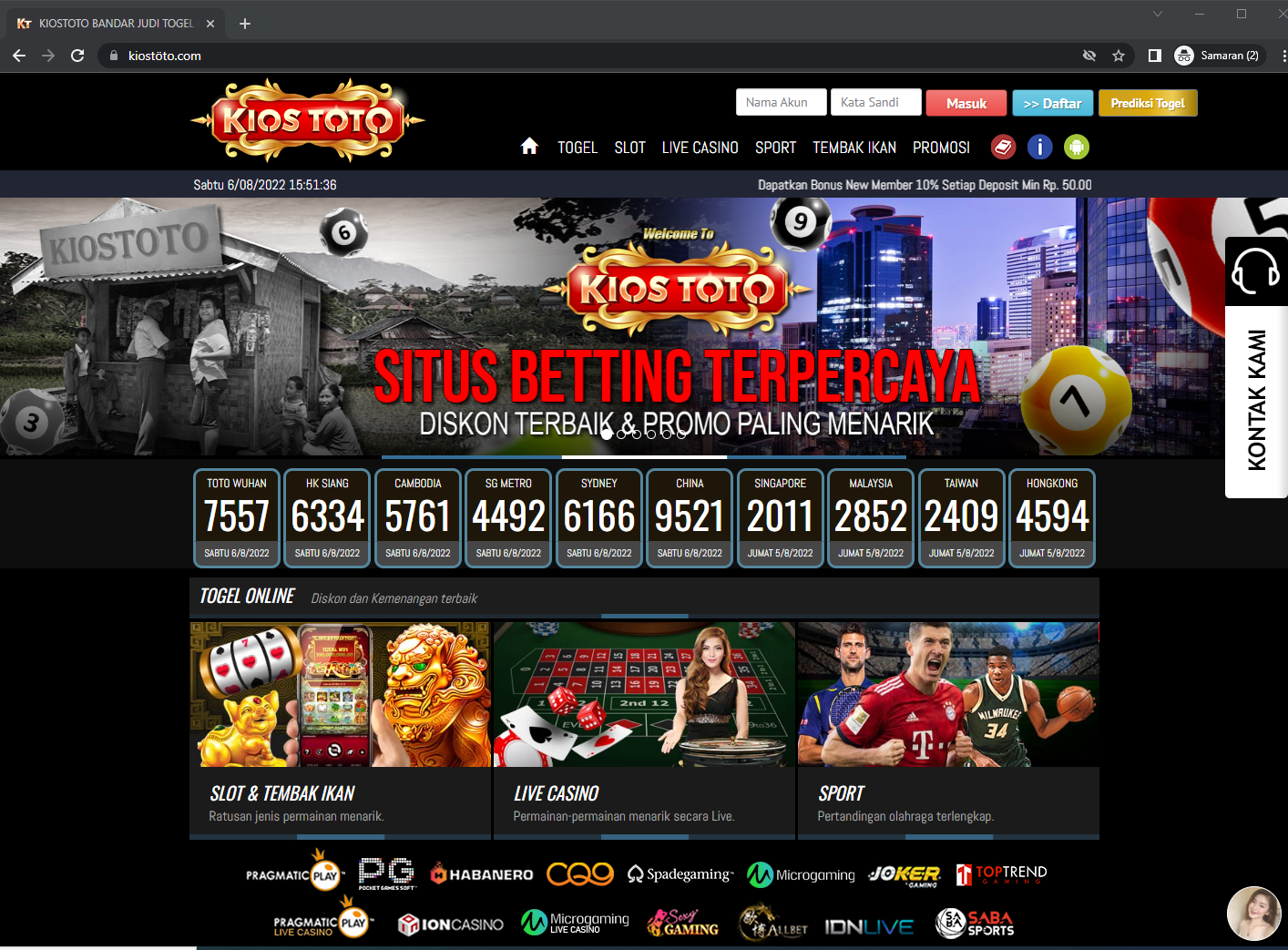 tempat pasang togel online