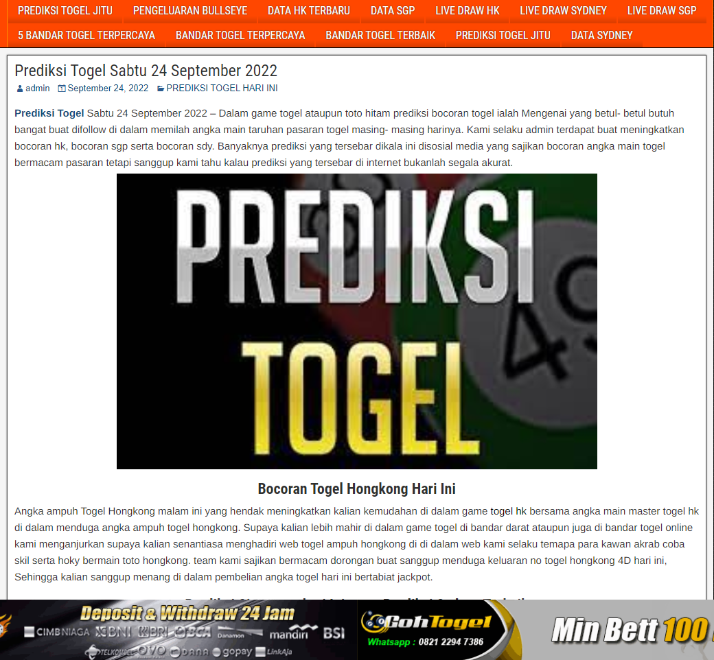 Prediksi Togel Jitu Hari Ini